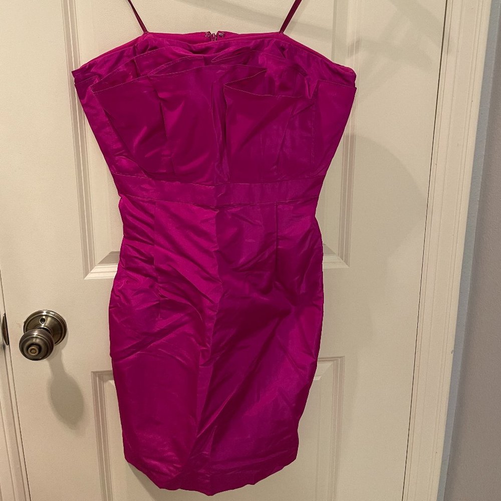 J. Crew Silk Taffeta Magenta Formal Party Dress 10